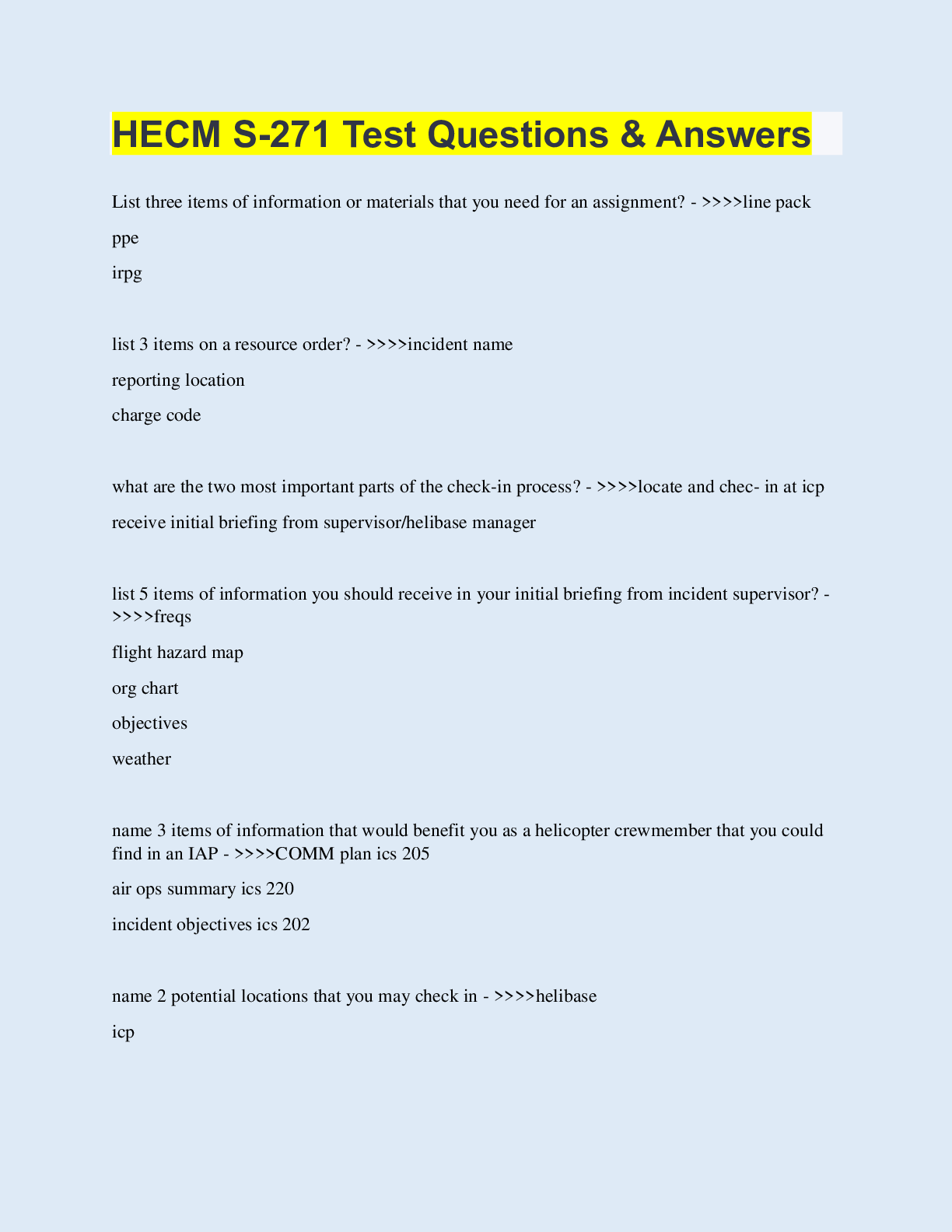 Preview image for HECM S-271 Test Questions & Answers | 80 Questions with 100% Correct Answers | Updated & Verified